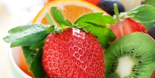 Strawberry In Bowl With Other Fruits