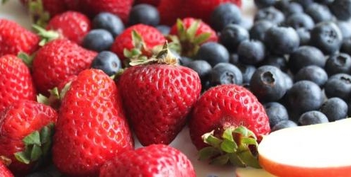 strawberries and apples
