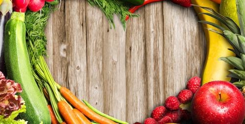 fruit and veggies heart